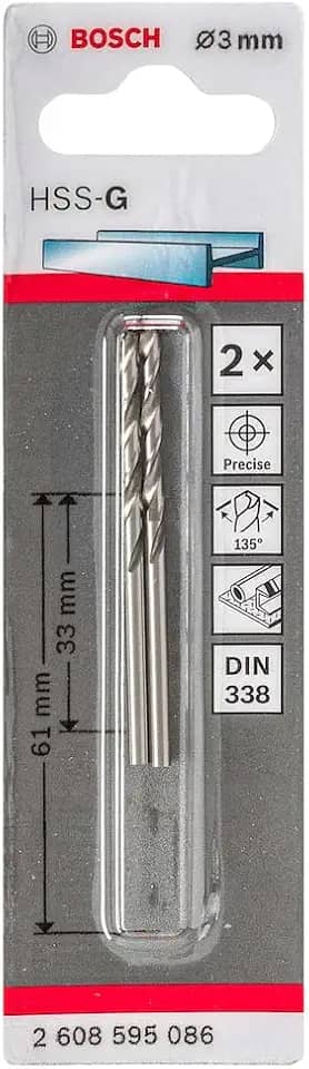 Bosch Brocas para Metal Aço Rápido HSS-G 3,0mm