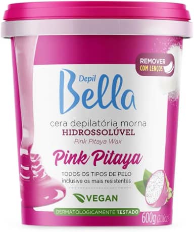 Depil Bella - Cera Depilatória Morna Hidrossolúvel Vegana Pink Pitaya 600g