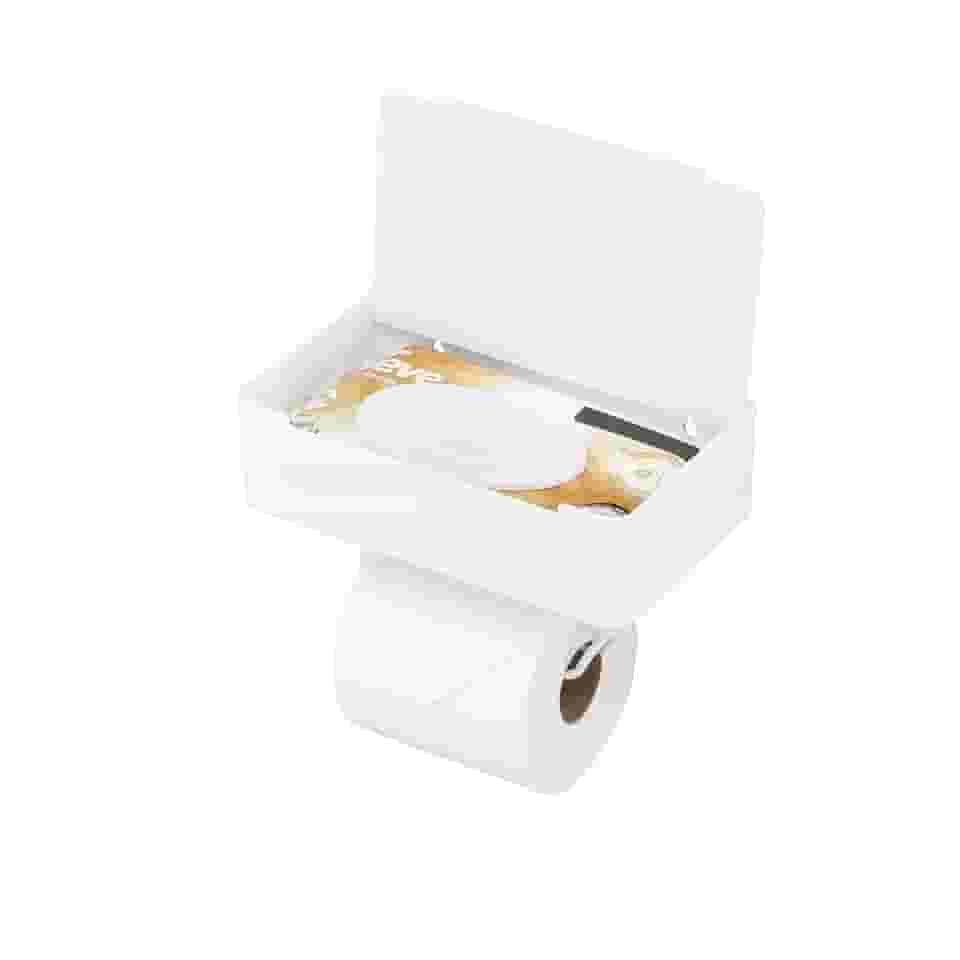 Porta Lenços e Papel Higiênico Arthi | Design Moderno e Funcional | Versátil | Gancho Integrado | Prático e Sofisticado | Fita 3M para Instalação | Espaço Otimizado | Acabamento Sustentável