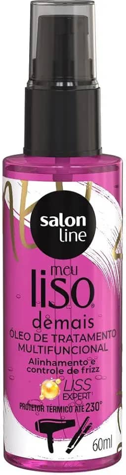 Salon Line, Óleo de Tratamento Multifuncional, Meu Liso Demais, Liss Expert, Vegano - Para Cabelos Lisos, 60ml