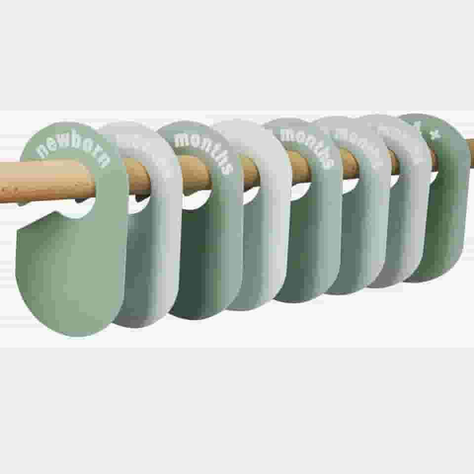 Pacote com 8 divisórias de armário de bebê – organizador de berçário verde puro para roupas de bebê de 0 a 24 meses, marcadores de tamanho de armário, organizador de roupas de bebê para berçário