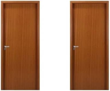 2 Kits Porta de Madeira Lisa 215x74cm com Batente de Mdf Ultra 10cm Melamínica Mogno