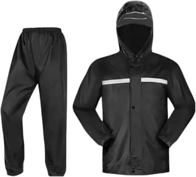 Capa De Chuva Motoqueiro Motoboy Moto Conjunto Impermeável Reforçada Com Capuz PVC