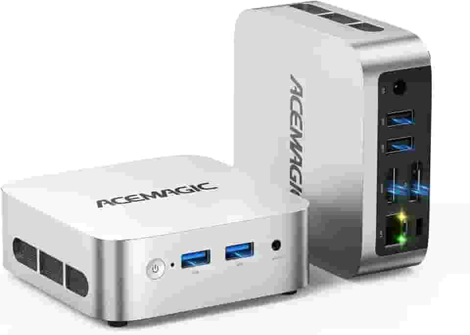 ACEMAGIC Mini PC computadores, Twin Lake N150 (Beat N97/N95) 16GB DDR4 RAM 256GB M.2 SSD até 3,6 GHz, mini computadores de mesa suportam Dual 4K, WiFi, BT, Ethernet, PC pequeno para casa de negócios