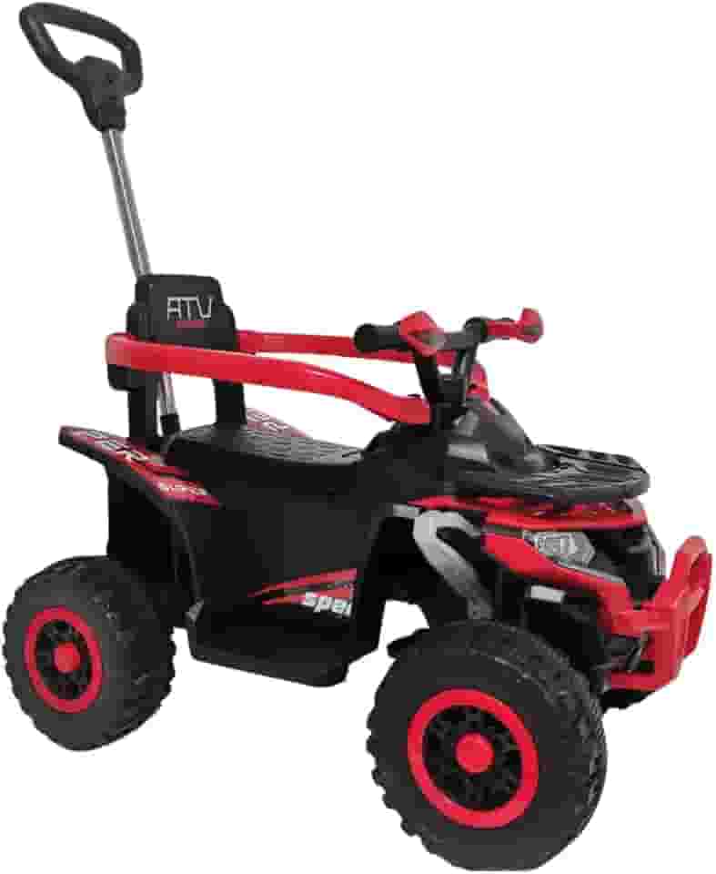 Quadriciclo Infantil com Empurrador e Luzes Ride On Maxi Toys (Vermelho)