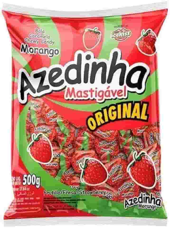 Balas Mastigáveis Azedinhas Morango Ice Kiss 500g