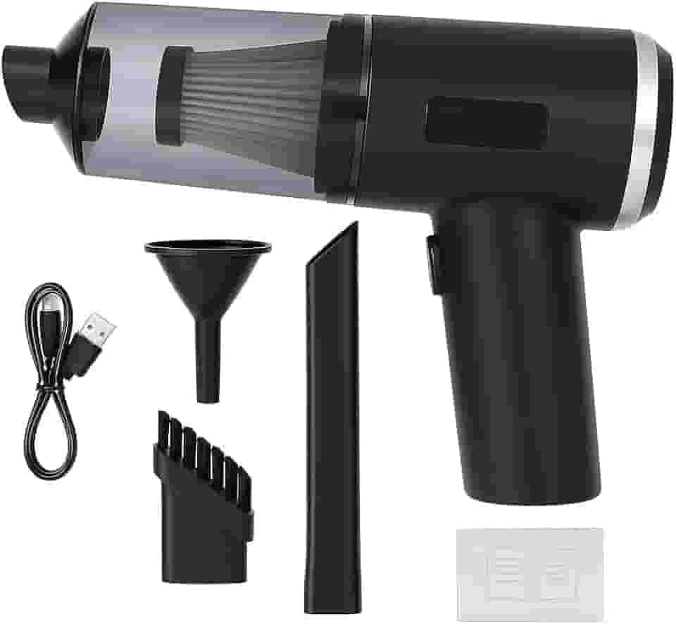 Aspirador de Pó Portátil 2 em 1 6000Pa — Aspirar e Soprar, USB Recarregável, Filtro HEPA Lavável, para Carro, Teclado e Casa