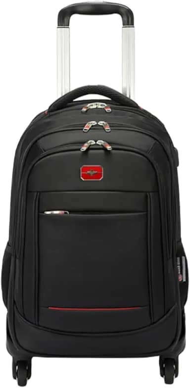 TOKSHOP Mochila de Rodinhas Reforçada Compartimento Especial para Notebook 18 Polegadas Universitária Executiva Escolar ou Viagem Acabamento Resistente Qualidade Premium