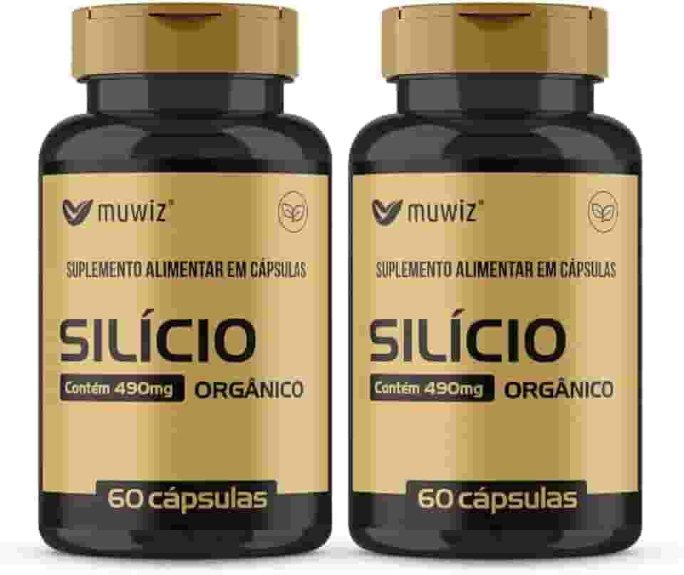 Silício Orgânico – 60 Cápsulas 490mg Suplemento Alimentar Muwiz 2 Unidades