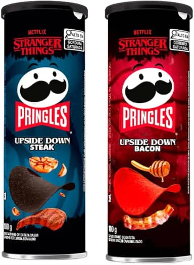 Pack Batata Pringles Stranger Things Bacon 100g e Steak 100g