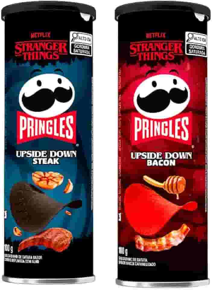 Pack Batata Pringles Stranger Things Bacon 100g e Steak 100g