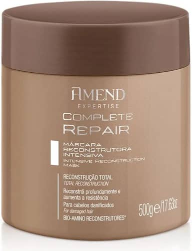 Máscara Reconstrutora Amend Expertise Complete Repair, 500g, Com Bio-amino Reconstrutores, Repara, Reconstrói E Protege Os Cabelos De Dos Futuros