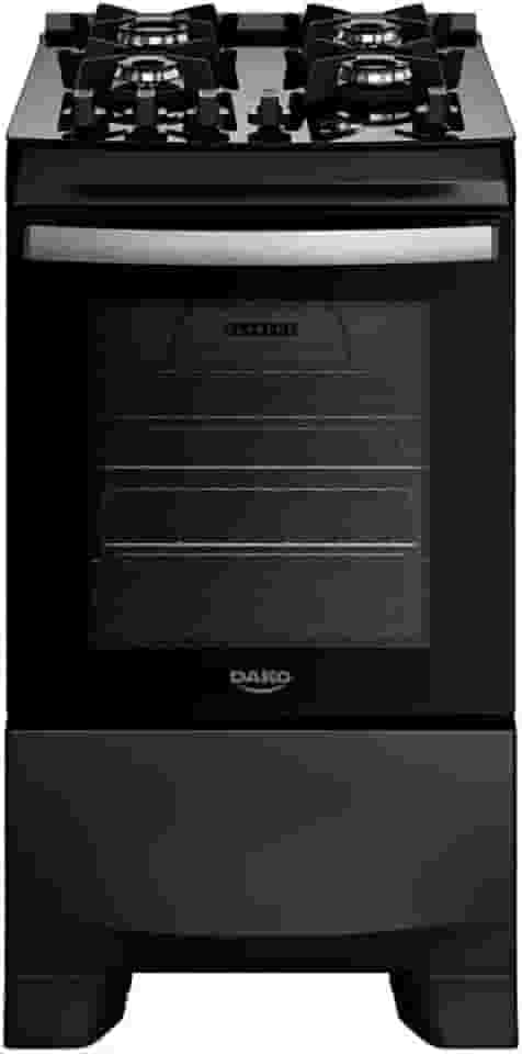 Fogão 4 Bocas Dako Supreme Black Glass Digital com Mesa de Vidro Preto Bivolt