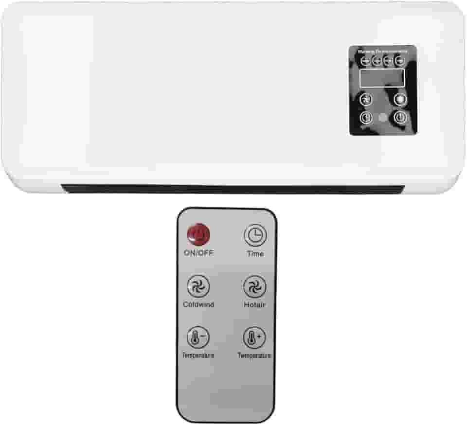 Aquecedor Refrigerador Portatil Parede Ventilador Seca Roupa Ar Controle Vento Frio Quente Temperatura Ajustavel Casa Sala Quarto Escritorio Loja