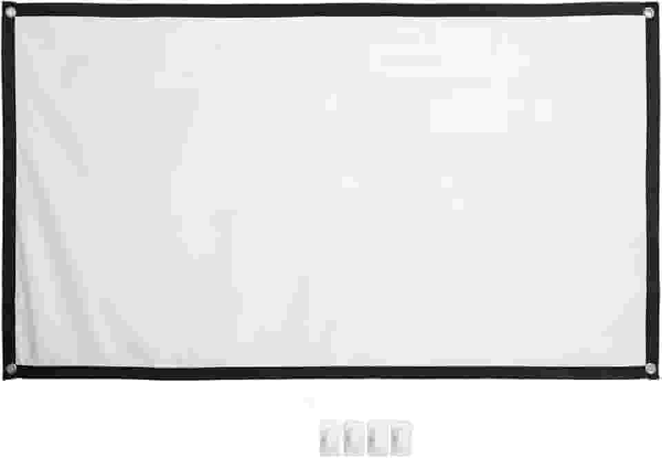 Tela do projetor 60 Polegada, tela portátil do projetor de filmes 16:9 4K HD, tela de projeção de vídeo para casa de filmes