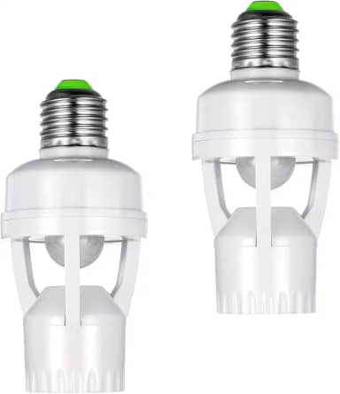 Kit 2 Sensor de Presença com Fotocélula Soquete E27 Bivolt 110V/220V Detecção 360° Iluminação Automática Andarix