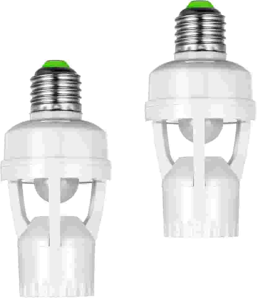 Kit 2 Sensor de Presença com Fotocélula Soquete E27 Bivolt 110V/220V Detecção 360° Iluminação Automática Andarix