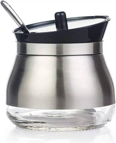 Açucareiro Inox 9 Cm c/Tampa e Colher - 133770