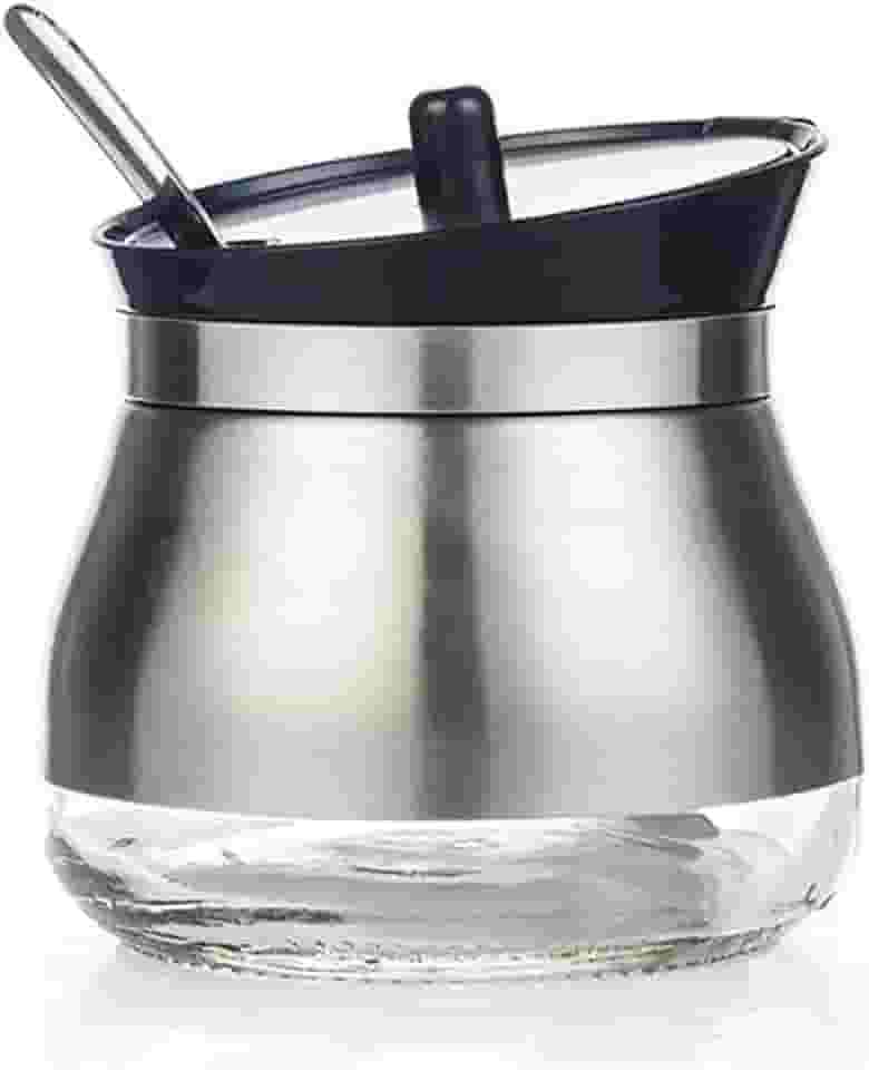 Açucareiro Inox 9 Cm c/Tampa e Colher - 133770