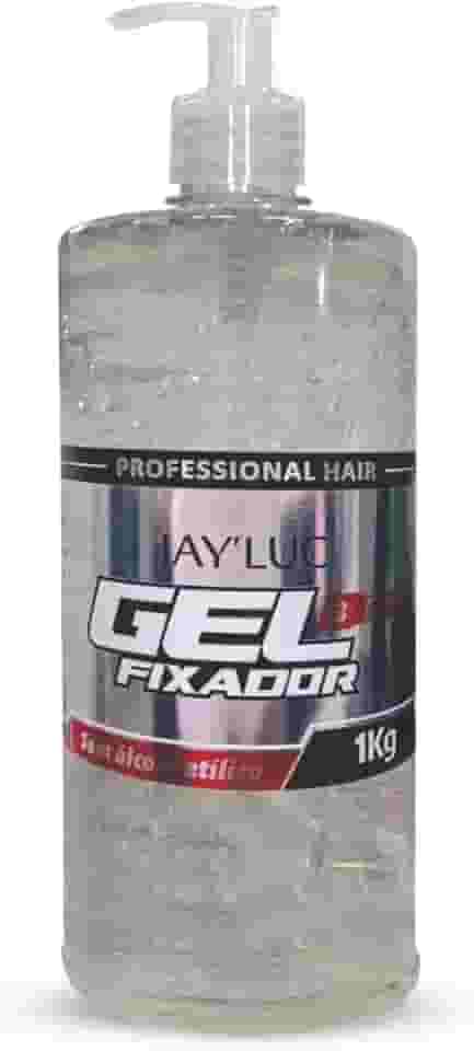 Gel Fixador Fixação Forte 3 Jayluc 1Kg Gel De Cabelo Fixador Sem Álcool Etílico Incolor Todos Os Tipos De Cabelos Linha Profissional Com Válvula Pump
