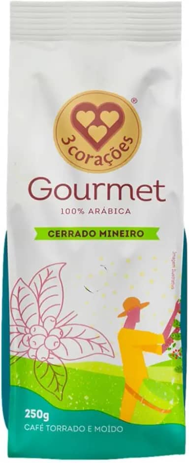 3 Corações Café Torrado e Moído Gourmet Cerrado Mineiro, 250G