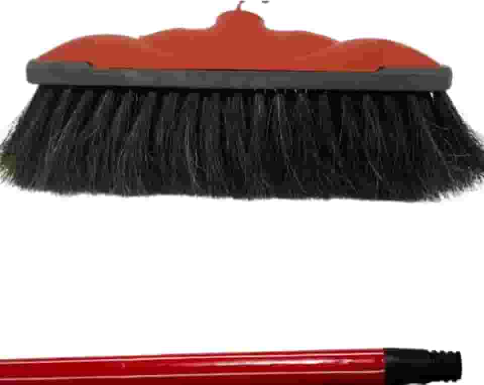 Vassoura Verona Comfort com Pelo Animal, com cabo, para Limpeza Doméstica