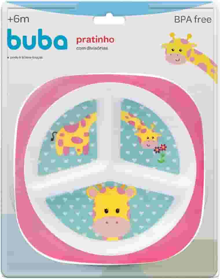 Prato Com Divisórias - Girafinha, Buba, Colorido