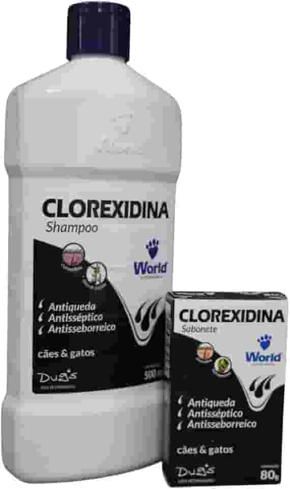 Clorexidina Shampoo e Sabonete Antisséptico para Cães e Gatos, Antiqueda, Antisseborreico