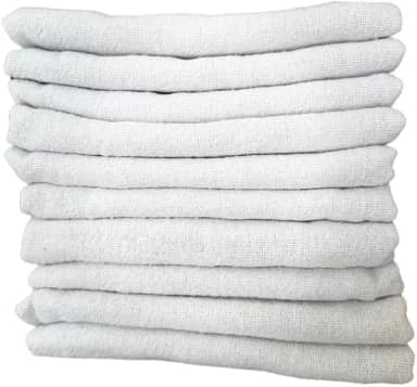 Kit 10 Panos de Chão Branco 40x65 cm – Limpeza Pesada, Saco Duplo, Algodão Grosso, Alta Absorção, Ideal para Pisos e Superfícies – Alta Durabilidade e Resistência