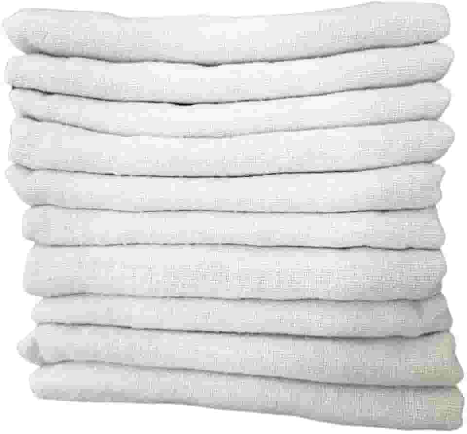 Kit 10 Panos de Chão Branco 40x65 cm – Limpeza Pesada, Saco Duplo, Algodão Grosso, Alta Absorção, Ideal para Pisos e Superfícies – Alta Durabilidade e Resistência