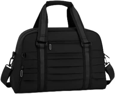 Bolsa Mala Esportiva Academia Viagem Fitness Feminina Masculina Grande Capacidade Impermeável com Alça Transversal Ombro Treino Casual (Preto)