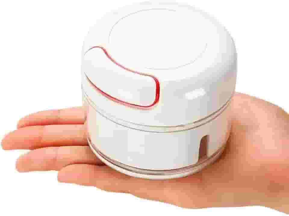 Processador Manual de Alimentos, Triturador e Picador com Lâminas Giratórias em Aço Inox, Compacto