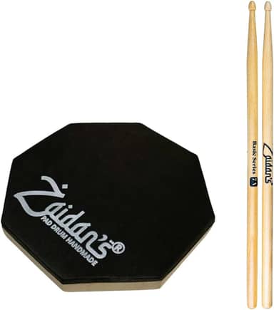 Pad Estudo Bateria Praticável 15cm ou 6 Polegadas + Par Baquetas Basic Series Zaidan's By Spanking (7A)