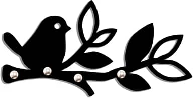 Genérico Porta Chave De Parede Decorativo Chaves Suporte Pássaros MDF 100%