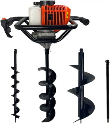 Perfurador de Solo a Gasolina 52cc 2,5HP com Brocas 80x10 + 80x15 + 80x30+ Extensão 60cm Carbon Fak
