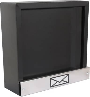 Caixa De Correio Carta Grade Vertical Preta C/Inóx