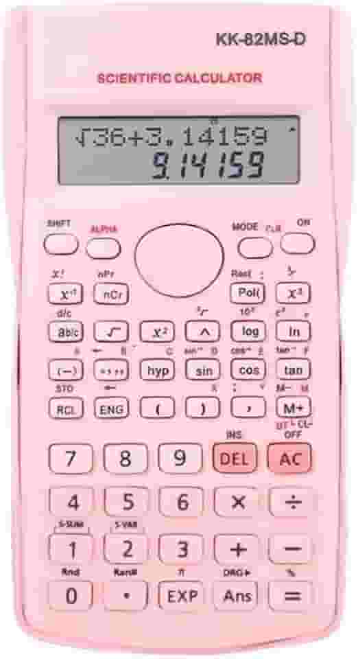 Calculadora Cientifica 82ms 240 Funções display 2 linhas com capa protetora Rosa