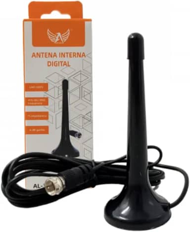 Mini Antena Digital Interna E Externa Para TV Cabo 3 Metros Alta Captação HDT Base Magnética E Design Compacto