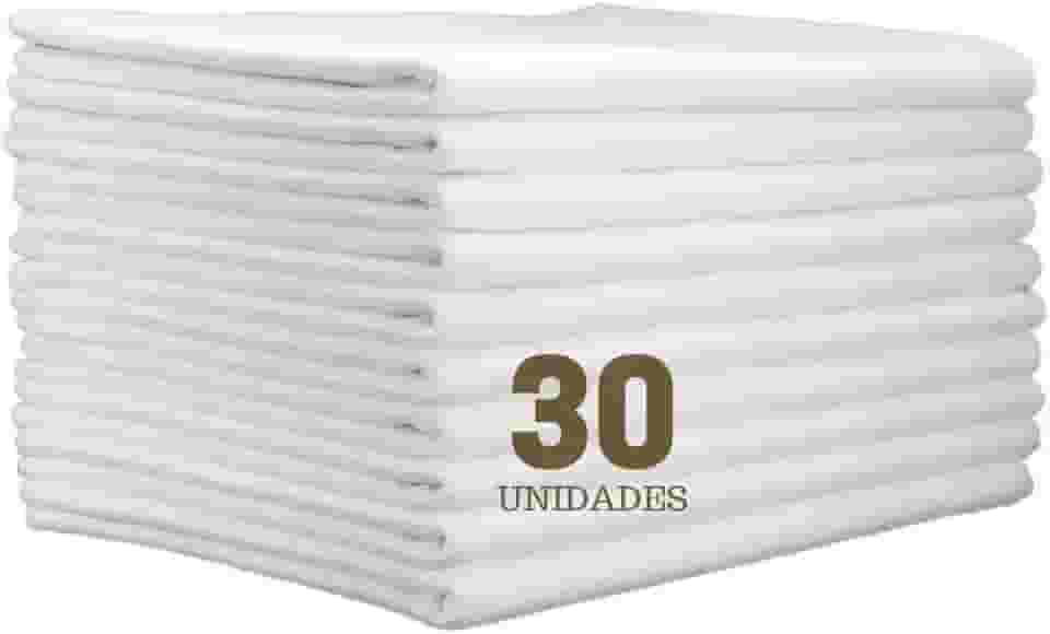 Pano de Prato Branco Liso 30 unidades Pano de Copa Cozinha Guardanapo Louça Premium