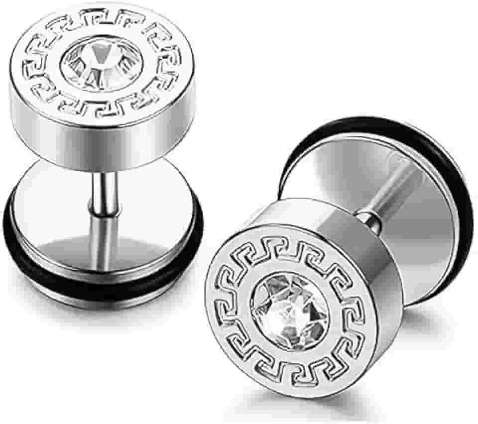 Brincos masculinos de zircônia cúbica de aço inoxidável