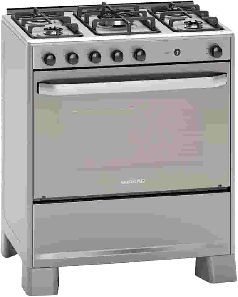 SUGGAR FOGÃO SELECT PRATA MESA DE INOX 5 BOCAS TRIPLA CHAMA TREMPES DUPLAS FERRO FUNDIDO PORTA ESPELHADA ACENDIMENTO AUTOMÁTICO BIVOLT FGISL510PRIX