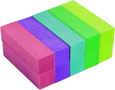 Kit 10 Lixas Bloco Polidoras para Unhas Fecha Poros Polimento e Acabamento em Gel Acrílico e Fibra