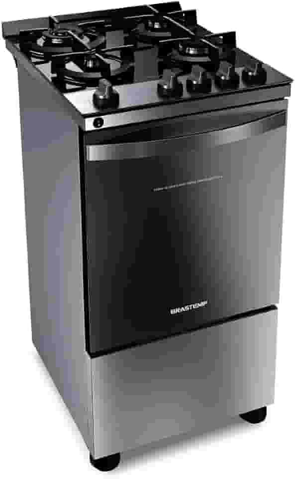 Fogão Brastemp 4 Bocas Inox com mesa de vidro, dupla chama e grill elétrico - BFO4VBR 220V