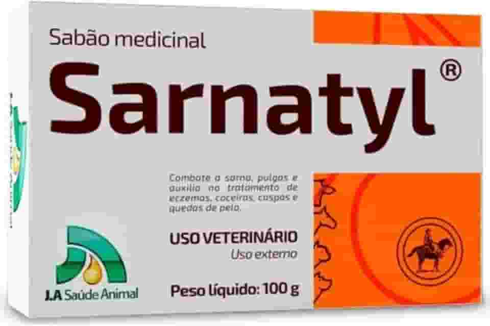 Sarnatyl Sabonete Medicinal, 100g, Tratamento para Sarna, Pulgas, Coceiras e Caspa em Cães, Gatos, Equinos e Bovinos