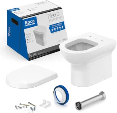 Roca Kit Bacia Convencional, Assento PP com Queda Amortecida e Complementos de Instalação Nexo