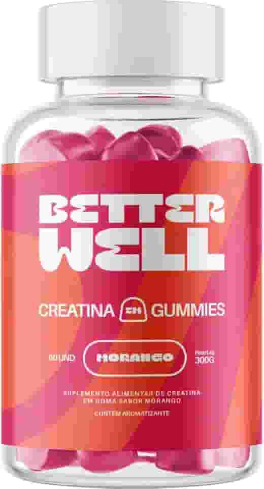 Creatina em Gummies Better Well | 60 unidades (30 doses) | 3g de creatina por porção | Sabor Morango Delicioso