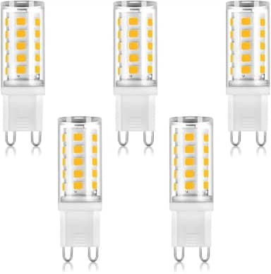 Kit 5 Lâmpadas LED Halopin G9 5W Bivolt Branco Quente