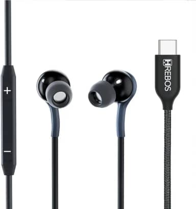 Fone de Ouvido Type C Android iPhone 15 Com Fio HSound 3ª Geração Microfone Volume Trançado Resistente