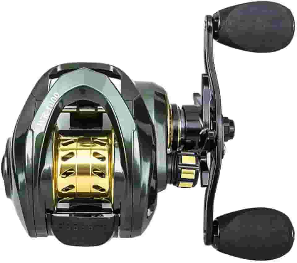 Carretilha de Pesca WK1000 Anti-Cabeleira – Baitcasting 7.2:1, Drag 8kg, Freio Magnético 10 Níveis, Manivela Direita, Verde