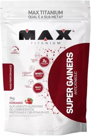 Max Titanium Super Gainers (3Kg) - Sabor Morango